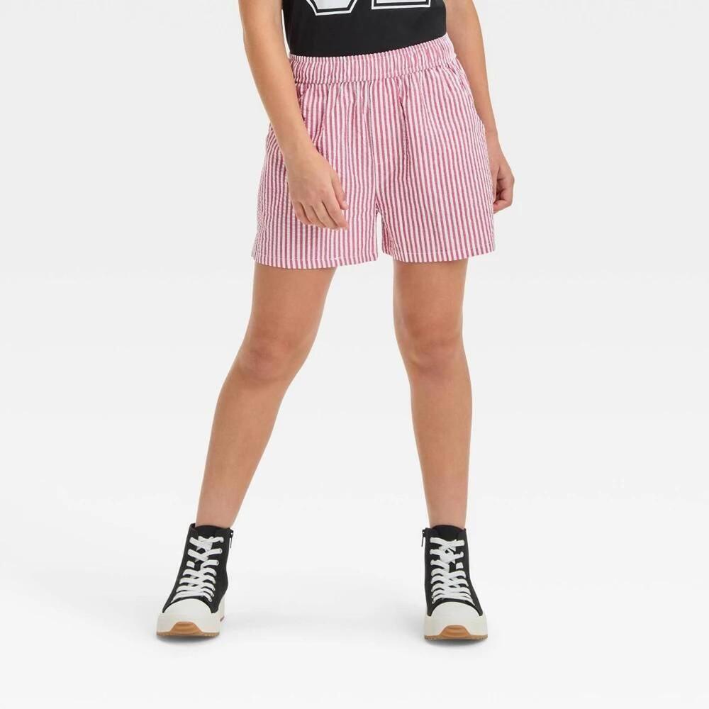 161 Art Class Girls'‎ Red Striped Boxer Shorts (XL)